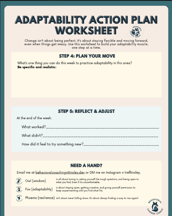 Adaptability Action Plan Worksheet