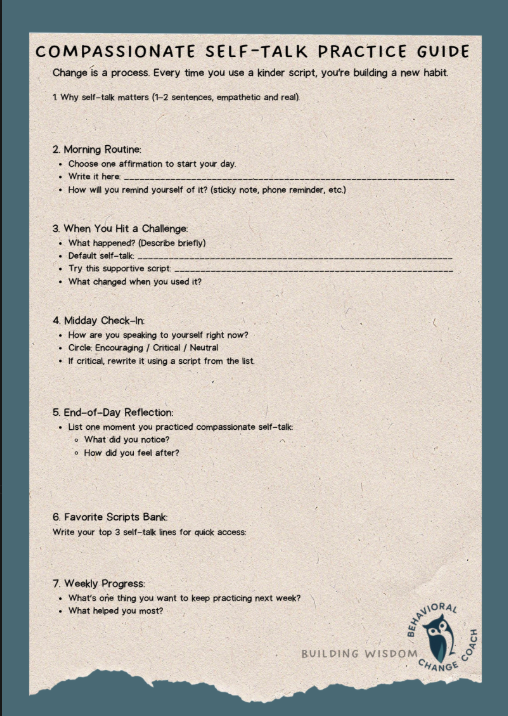 Compassionate Self-Talk Worksheet