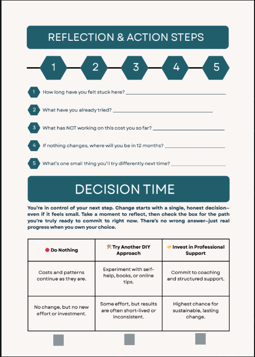 Cost of Staying Stuck Worksheet