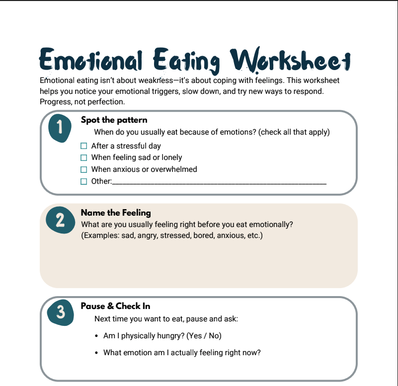 Emotional Eating Worksheet